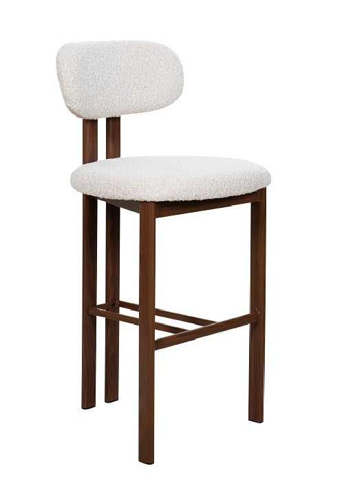 Taburete nórdico acero nogal bouclé Ranya 75