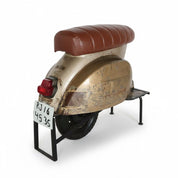 Taburete de bar scooter cuero marrón