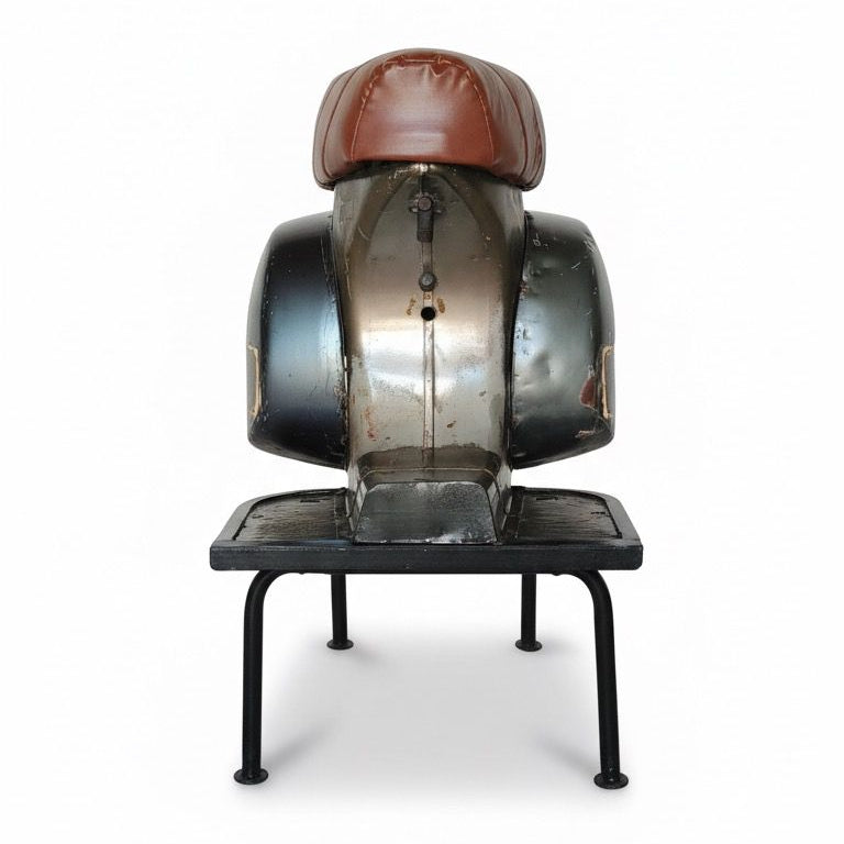 Taburete de bar scooter cuero marrón