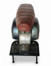 Taburete de bar scooter cuero marrón