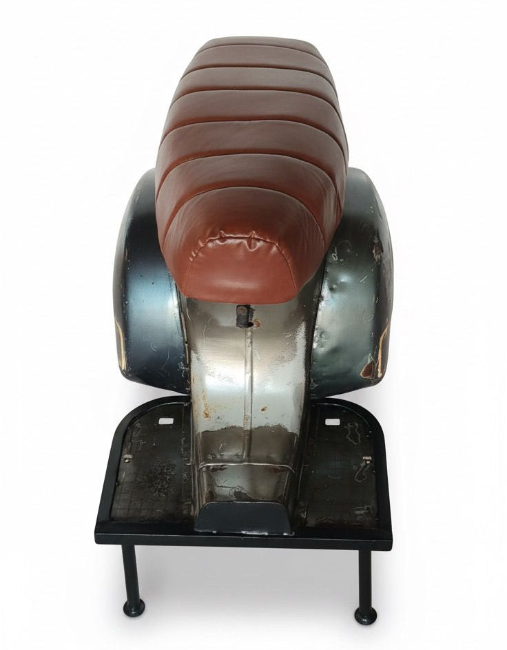 Taburete de bar scooter cuero marrón