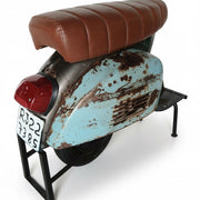 Taburete de bar scooter cuero marrón