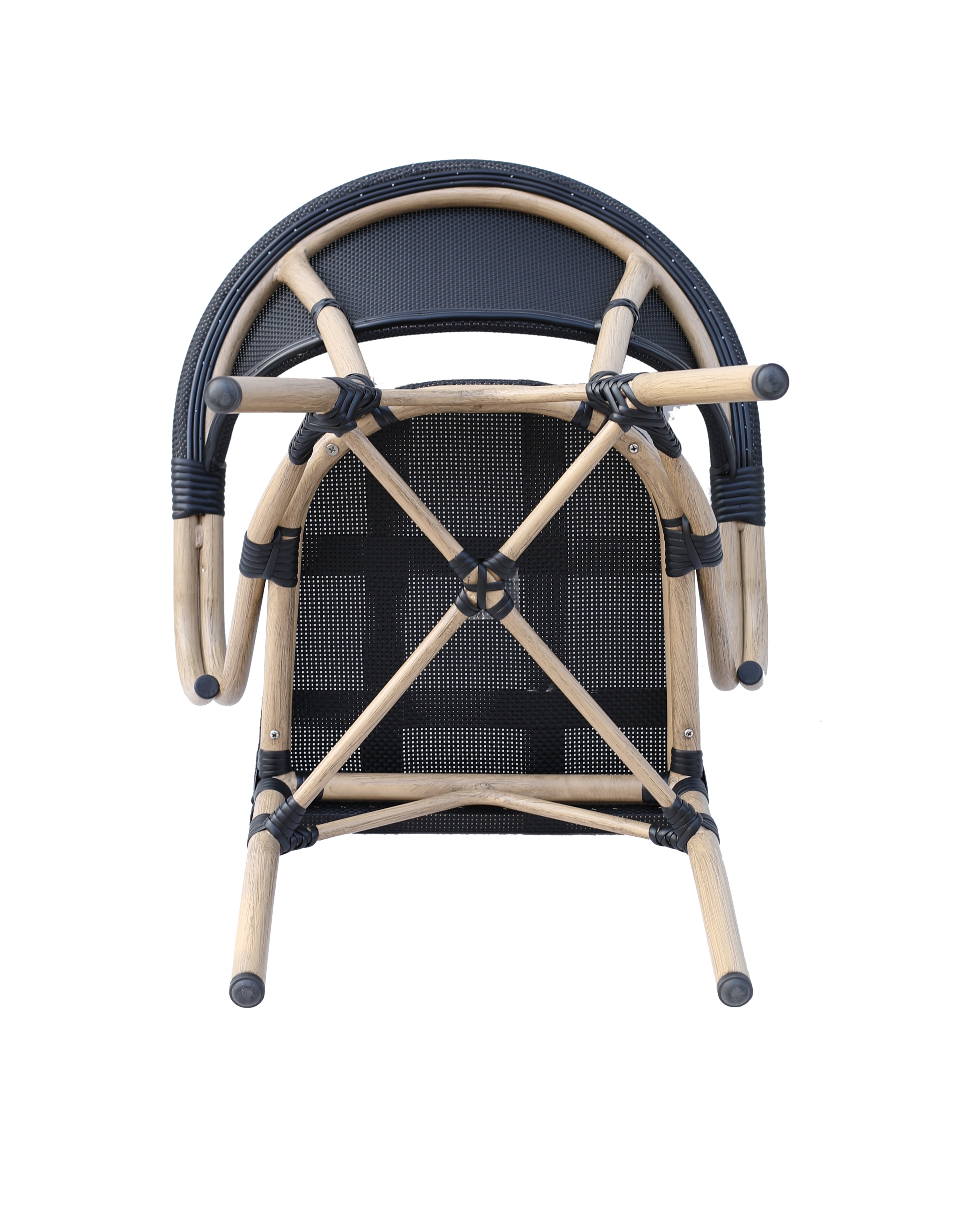 Silla parisina Bistro reposabrazos negra Lula