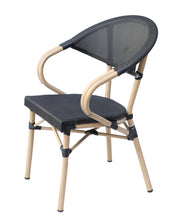 Silla parisina Bistro reposabrazos negra Lula