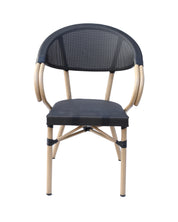 Silla parisina Bistro reposabrazos negra Lula