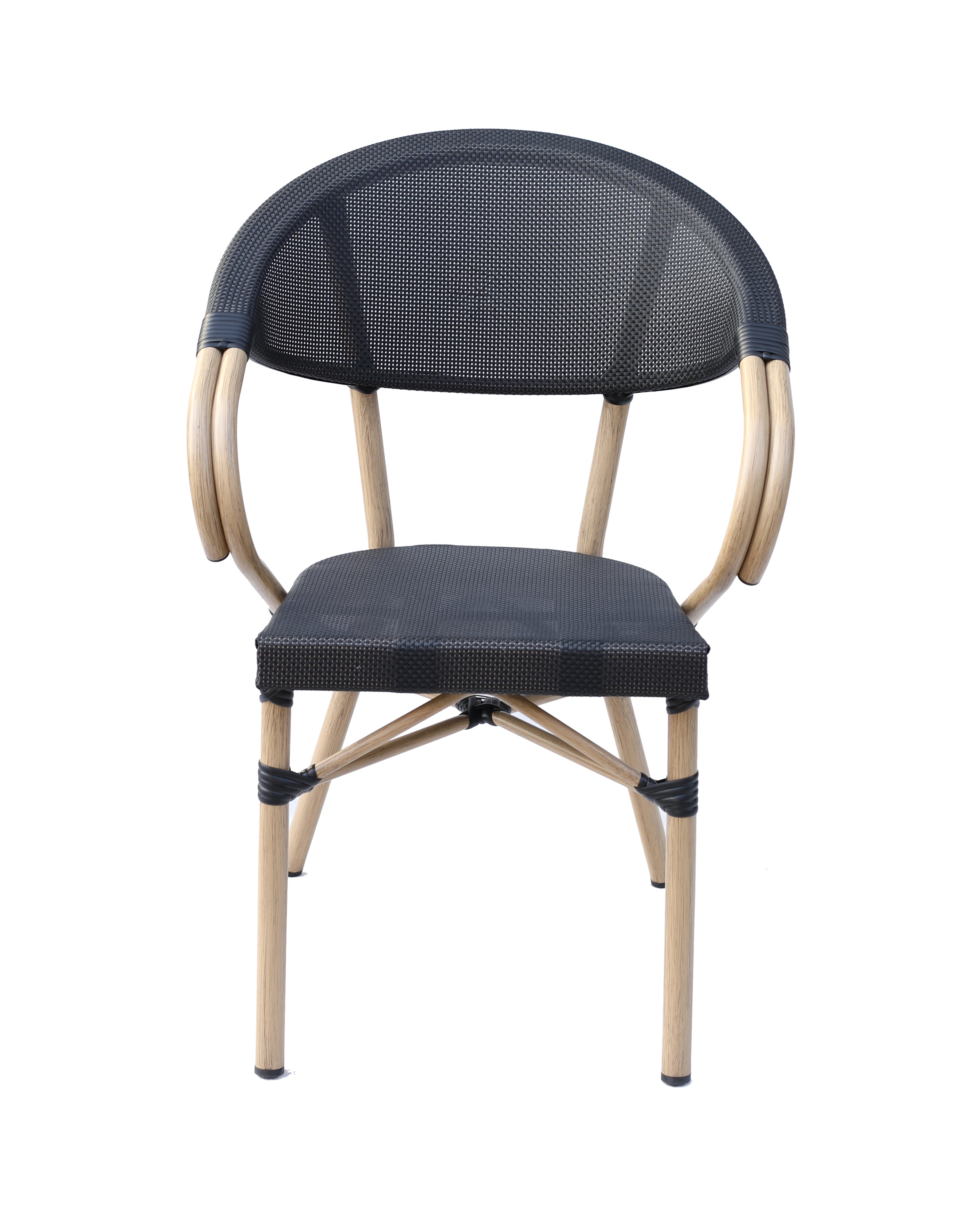 Silla parisina Bistro reposabrazos negra Lula