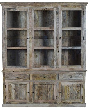 Alacena rústica de madera de mango Olide 3 puertas - Vintahome