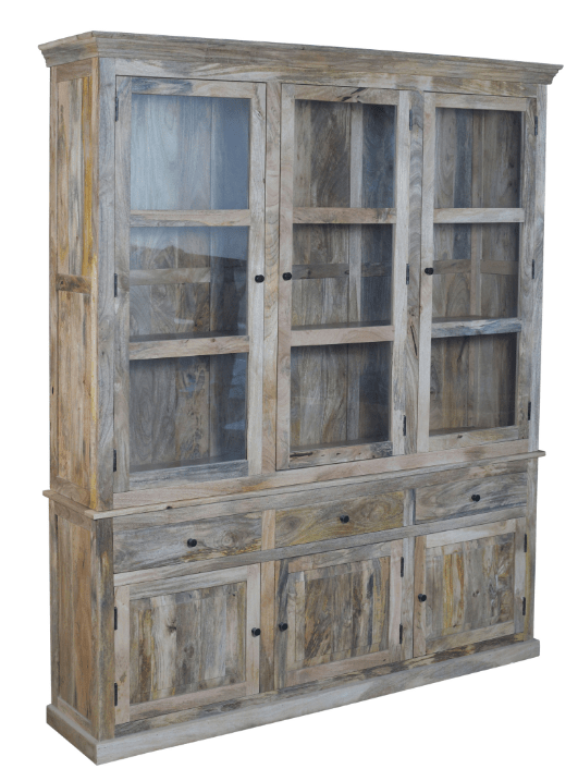 Alacena rústica de madera de mango Olide 3 puertas - Vintahome