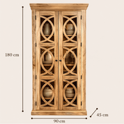 Alacena vitrina Mangoa madera maciza de mango 180x90 cm - Vintahome