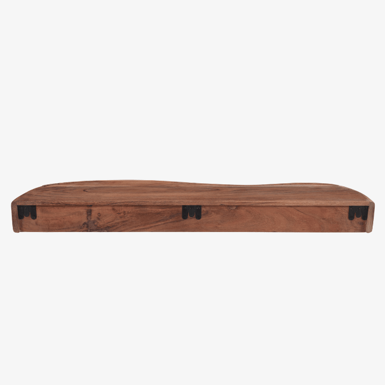 Consola flotante Nuba de madera maciza de acacia con cajón curvo 90 × 25 × 8 cm - Vintahome