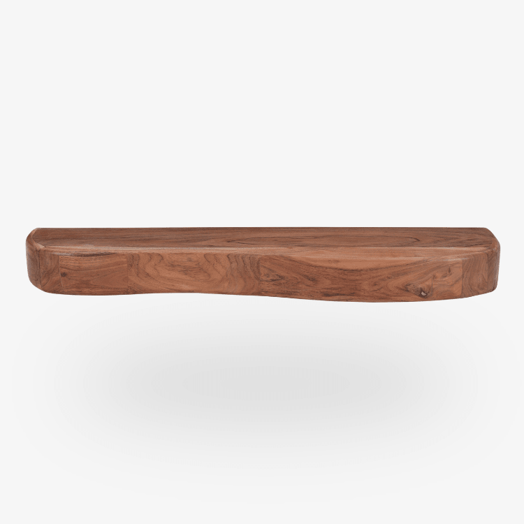 Consola flotante Nuba de madera maciza de acacia con cajón curvo 90 × 25 × 8 cm - Vintahome