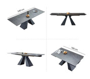 Mesa de comedor extensible 160/240 cm piedra sinterizada Laiza
