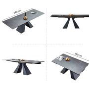 Mesa de comedor extensible 160/240 cm piedra sinterizada Laiza