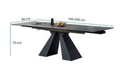 Mesa de comedor extensible 160/240 cm piedra sinterizada Laiza
