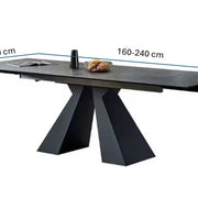 Mesa de comedor extensible 160/240 cm piedra sinterizada Laiza