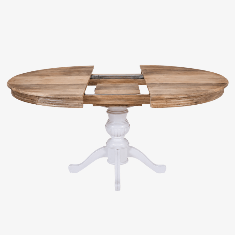 Mesa comedor redonda y extensible madera 120-180 cms Sharen - Vintahome