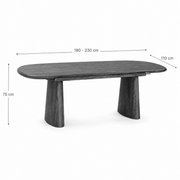 Mesa de Comedor Extensible Ovalada Nogal 180-230 cm - Vintahome