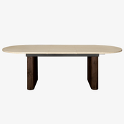 Mesa de comedor extensible ovalada Travertino-nogal 180-230 cms - Vintahome
