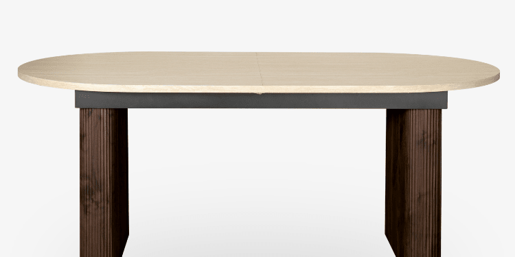 Mesa de comedor extensible ovalada Travertino-nogal 180-230 cms - Vintahome