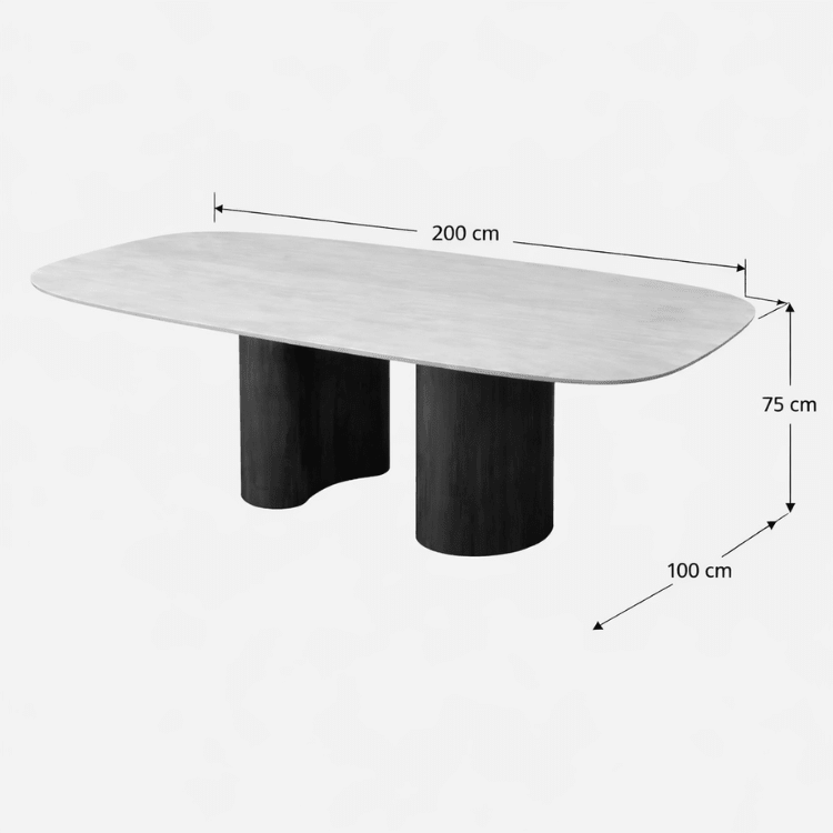 Mesa de comedor KORDA 200 en piedra sinterizada - Vintahome