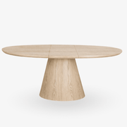 Mesa de comedor oval extensible de roble natural 160–200 cm EIRAN - Vintahome
