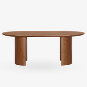 Mesa de comedor ovalada Alba madera nogal 200 - Vintahome