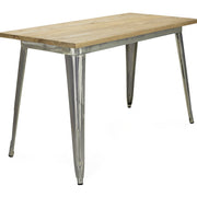 Mesa de comedor Lix Madera clara 120 Galvanizada