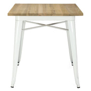 Mesa Estilo Lix Madera clara blanca 70x70
