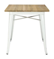 Mesa Estilo Lix Madera clara blanca 70x70