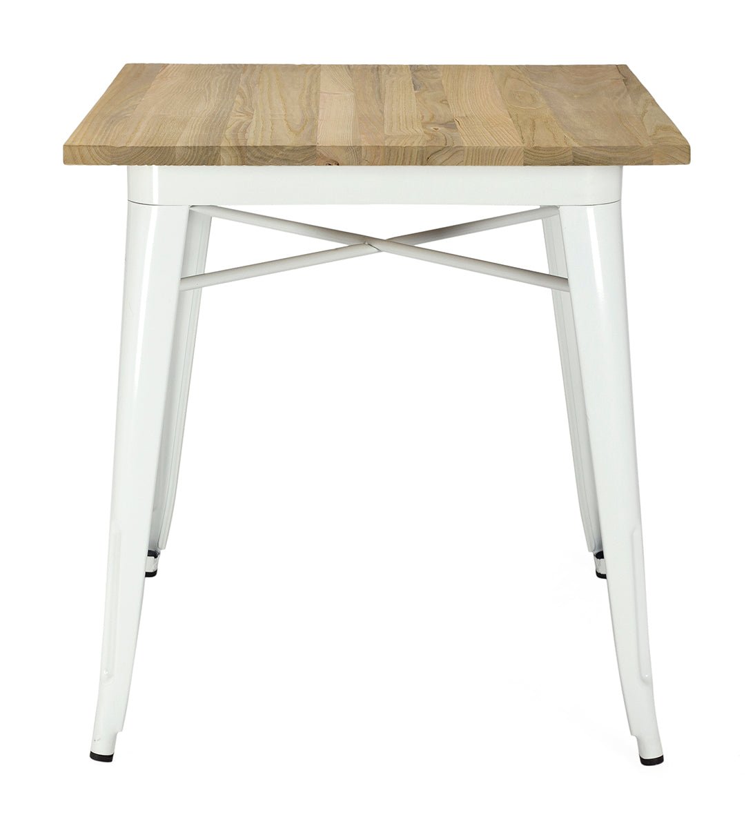Mesa Estilo Lix Madera clara blanca 70x70