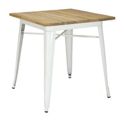 Mesa Estilo Lix Madera clara blanca 70x70