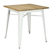 Mesa Estilo Lix Madera clara blanca 70x70