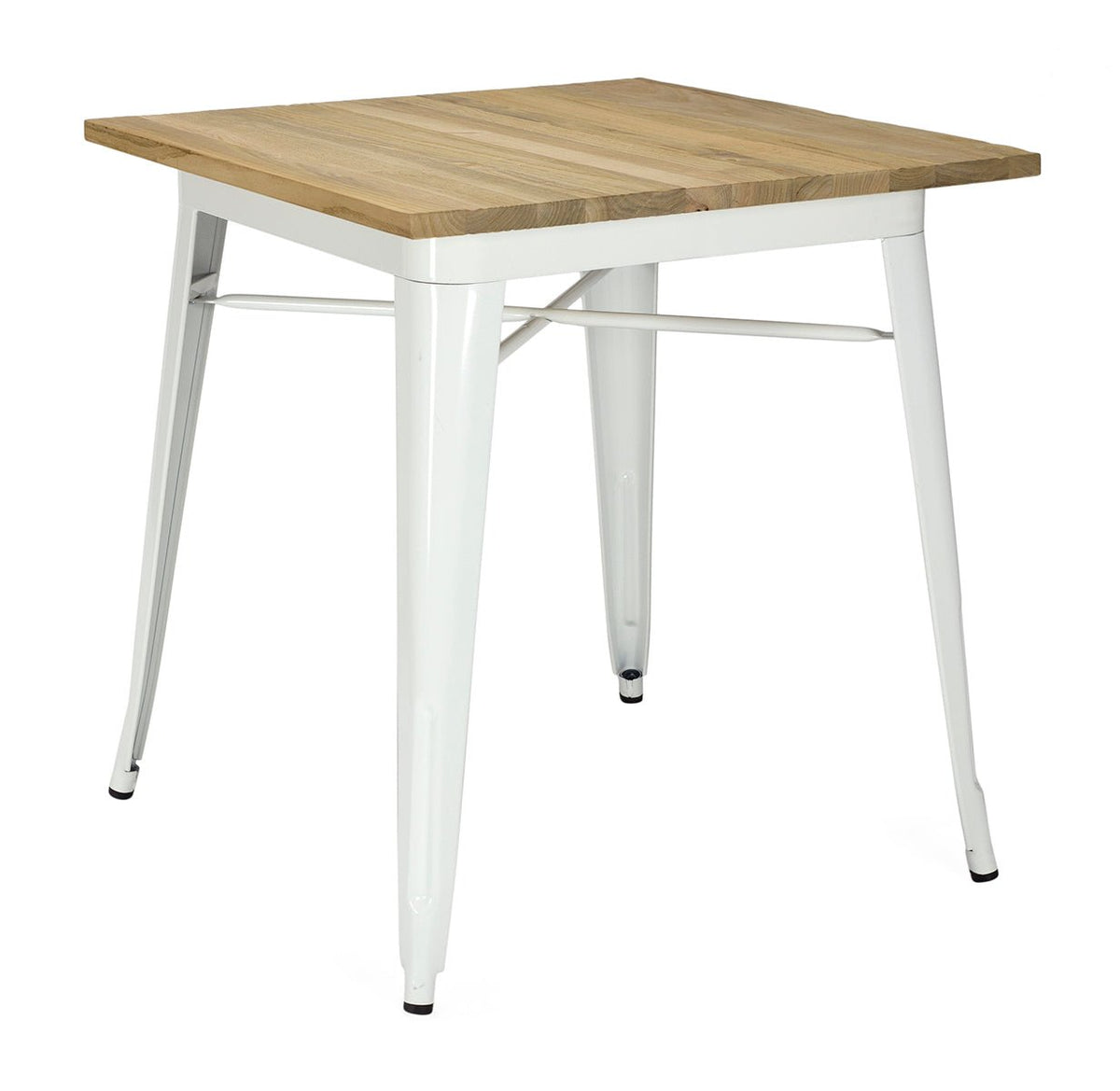 Mesa Estilo Lix Madera clara blanca 70x70