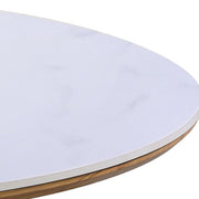 Mesa de comedor redonda Ø120 madera piedra sinterizada Zulema