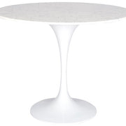 Mesa tulip blanca mármol negro-blanco