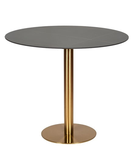 Mesa de comedor redonda inox dorada piedra sinterizada Ø80-90-100