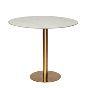 Mesa de comedor redonda inox dorada piedra sinterizada Ø80-90-100