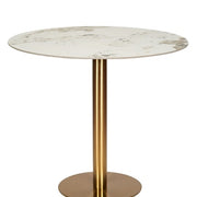Mesa de comedor redonda inox dorada piedra sinterizada Ø80-90-100