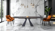 Mesa de comedor extensible 160/240 cm piedra sinterizada Laiza