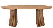 Mesa de comedor redonda extensible 120-160-200cm Ellan roble