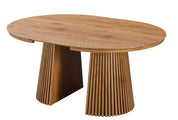 Mesa de comedor redonda extensible 120-160-200cm Ellan roble