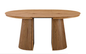 Mesa de comedor redonda extensible 120-160-200cm Ellan roble