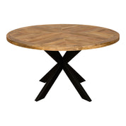 Mesa de comedor redonda de estilo  industrial madera de mango Panny 140