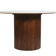 Mesa de comedor redonda mármol y madera de mango Zally