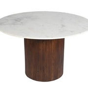 Mesa de comedor redonda mármol y madera de mango Zally