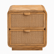 Mesilla de noche Liora de madera de mango y yute natural - Vintahome