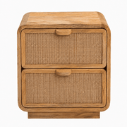 Mesilla de noche Liora de madera de mango y yute natural - Vintahome