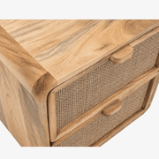 Mesilla de noche Liora de madera de mango y yute natural - Vintahome