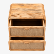 Mesilla de noche Liora de madera de mango y yute natural - Vintahome