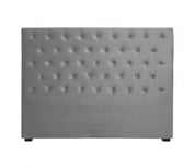 Cabecero de cama de terciopelo capitoné Lor gris